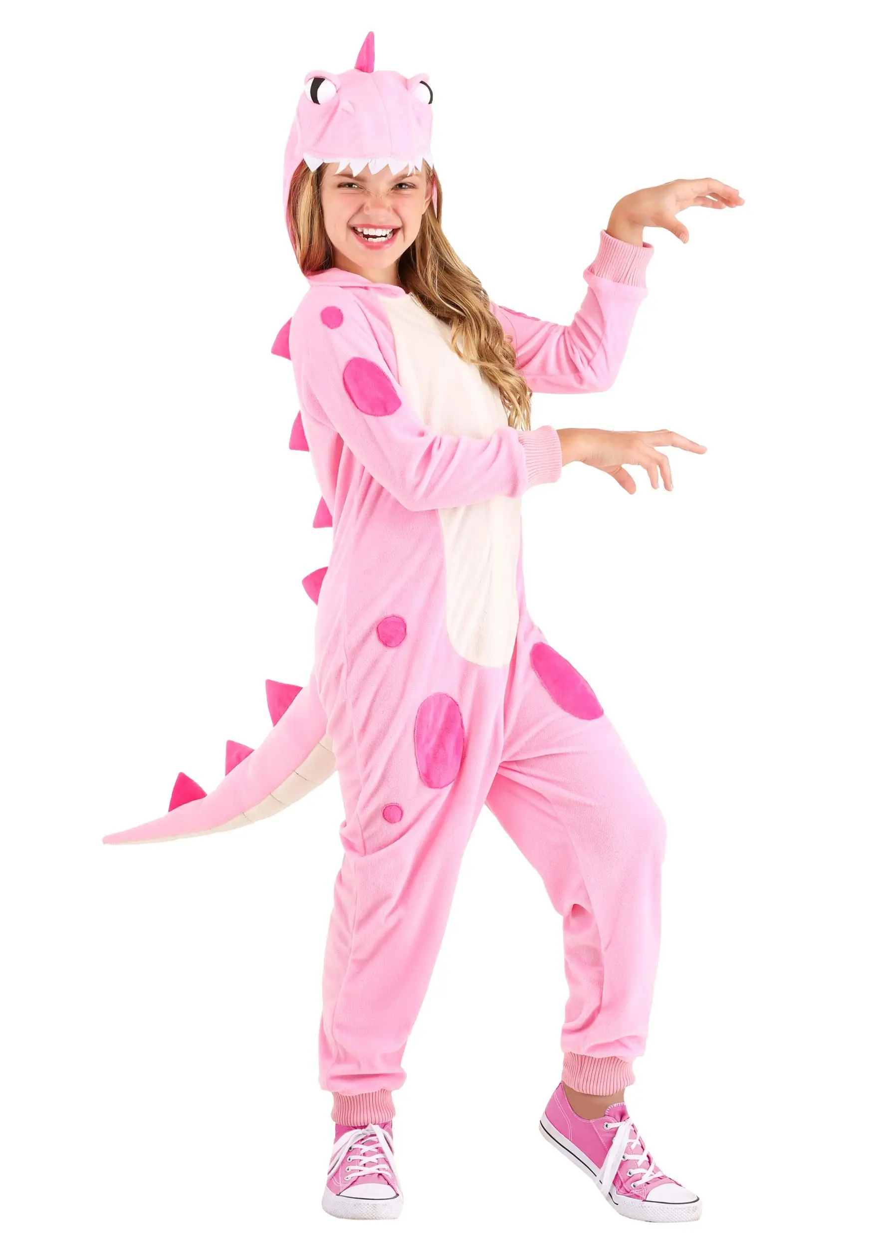 Fun Costumes Pink Dinosaur Onesie For Girls