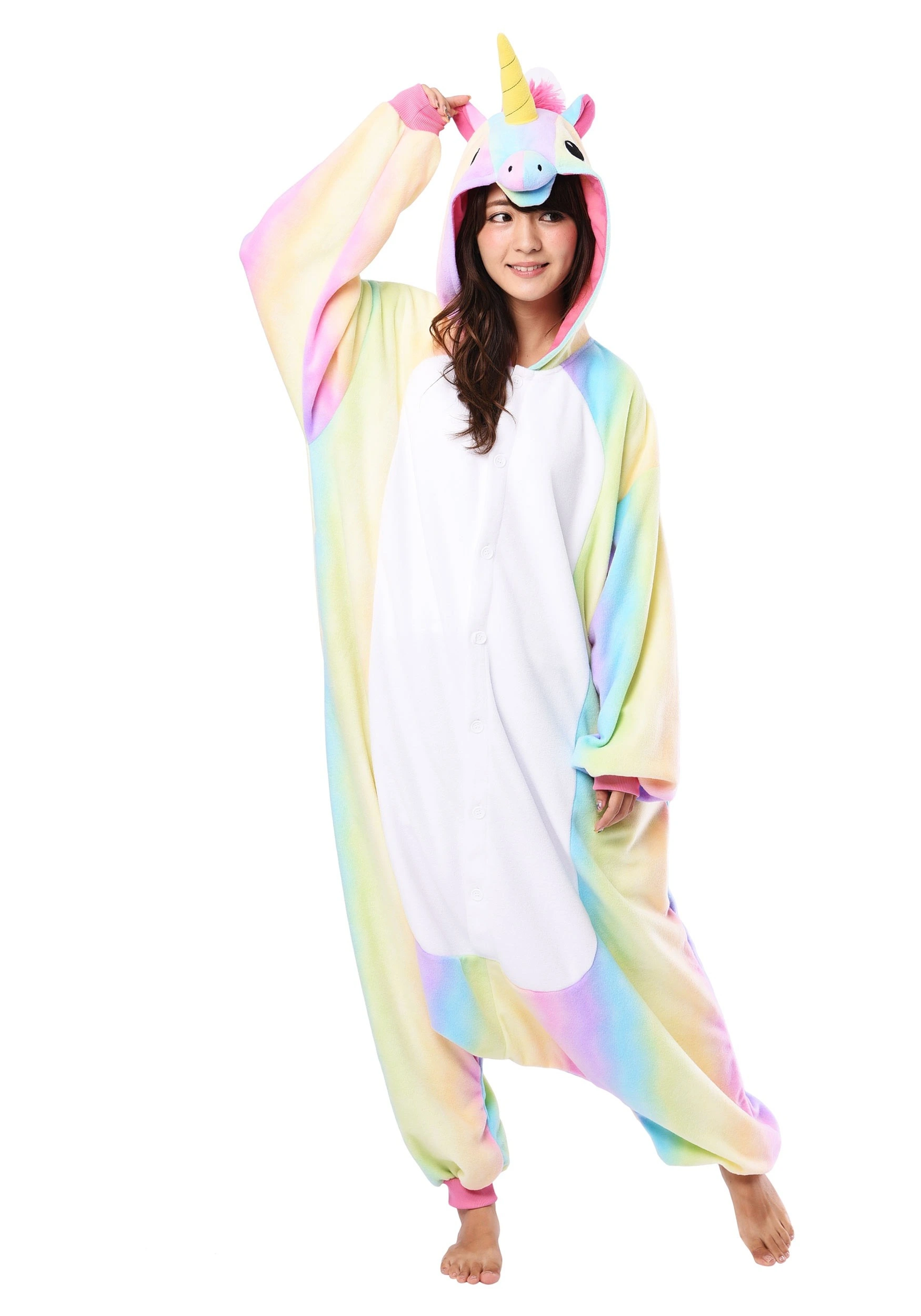 Sazac Adult Rainbow Unicorn Kigurumi Costume