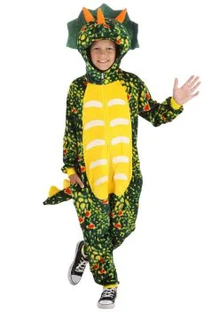 Orchid Bloom Green Triceratops Onesie For Toddler And Kids