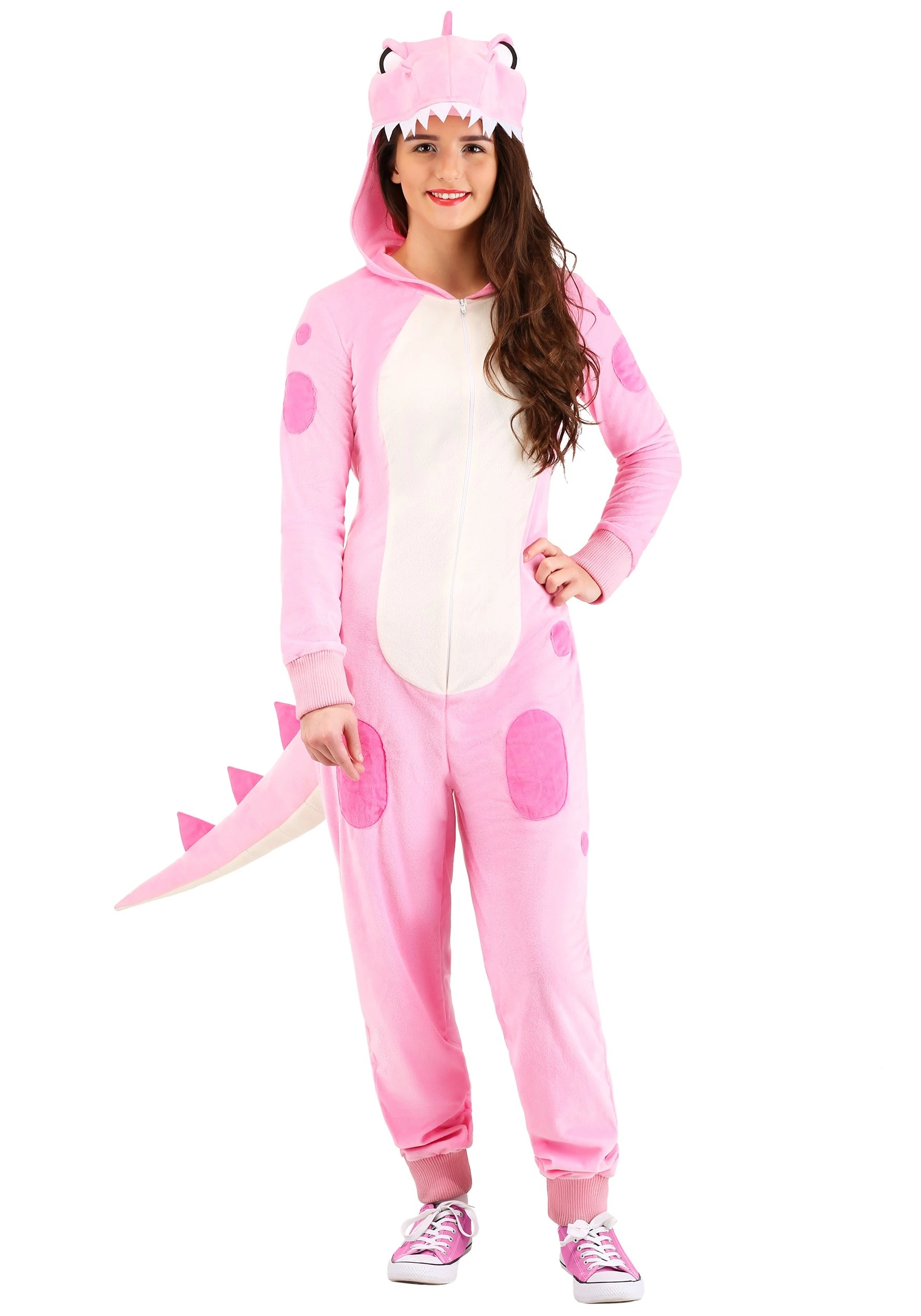 Fun Costumes Pink Dinosaur Onesie For Women - Image 3