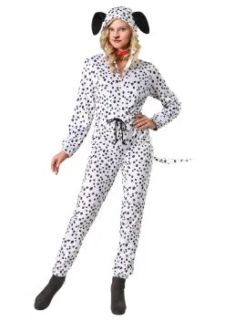 Fun Costumes Plus Size Women's Cozy Dalmatian Jumpsuit Costume