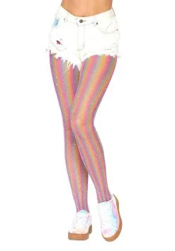 LEG AVENUE Women's Shimmer Rainbow Tights